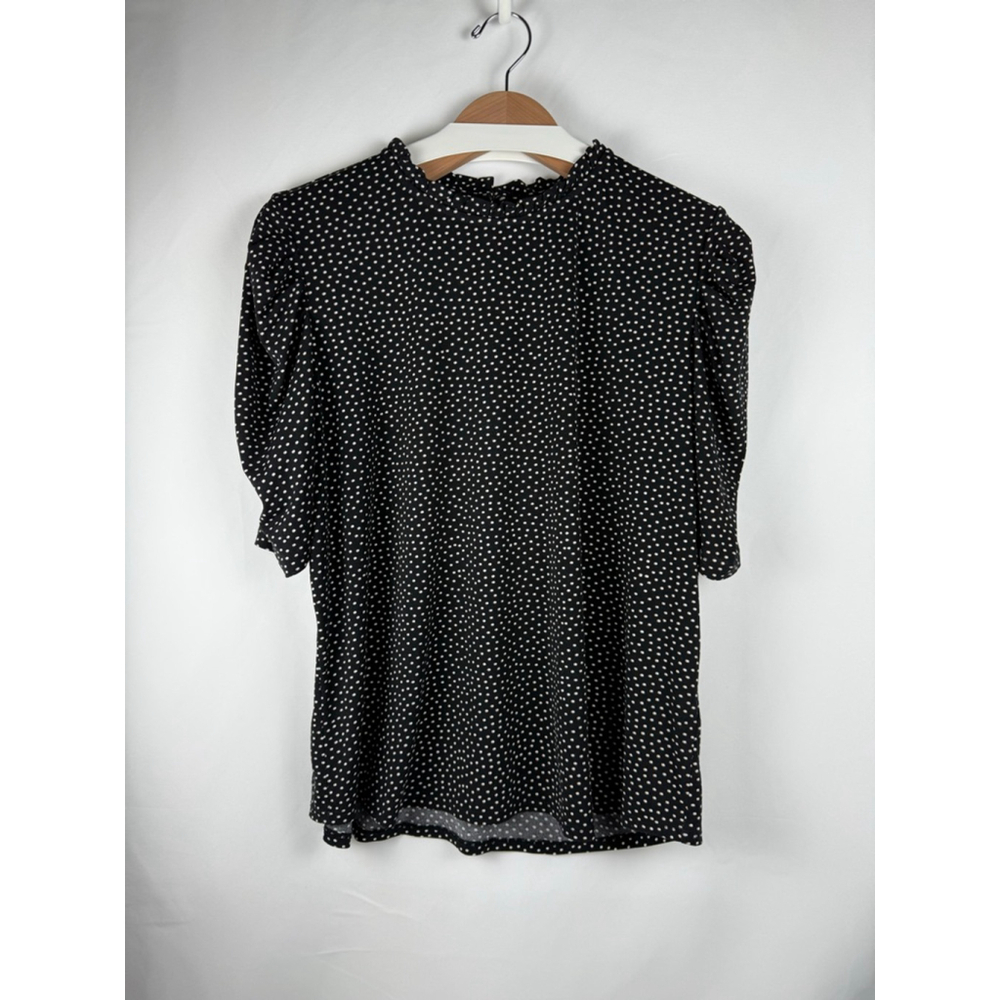 Women's Adrianna Papell Polka Dot Blouse Black/White Size XL $15 w/$25 purchase